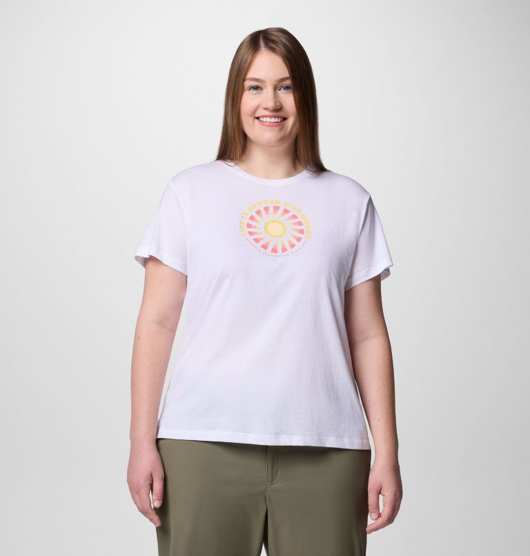 Women's Ruby Springs Graphic Fitted Short Sleeve Shirt - Plus Size, Color: White, Outdoor Life, image 1