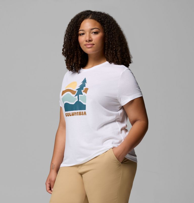 Women's Ruby Springs Graphic Fitted Short Sleeve Shirt - Plus Size, Color: White, Get Hiked, image 4