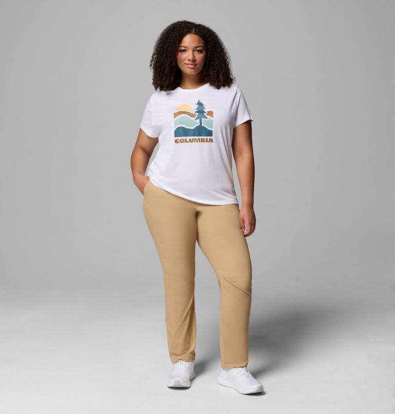 Women's Ruby Springs Graphic Fitted Short Sleeve Shirt - Plus Size, Color: White, Get Hiked, image 2