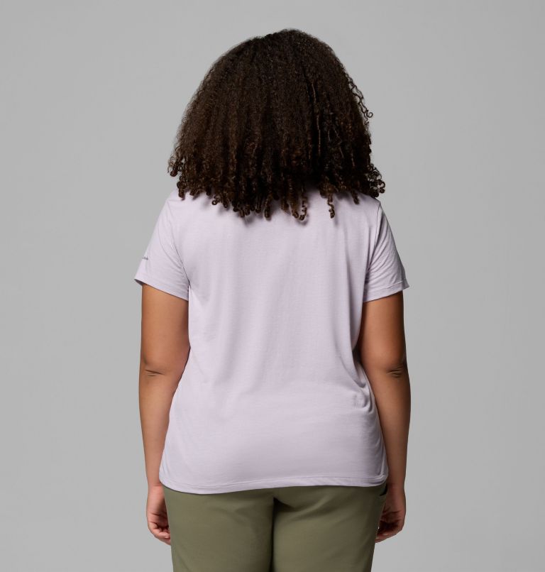 Women's Ruby Springs Graphic Fitted Short Sleeve Shirt - Plus Size, Color: Lavender Pearl, Get Hiked, image 3