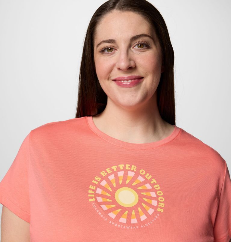 Women's Ruby Springs Graphic Fitted Short Sleeve Shirt - Plus Size, Color: Alpenglow, Outdoor Life, image 4