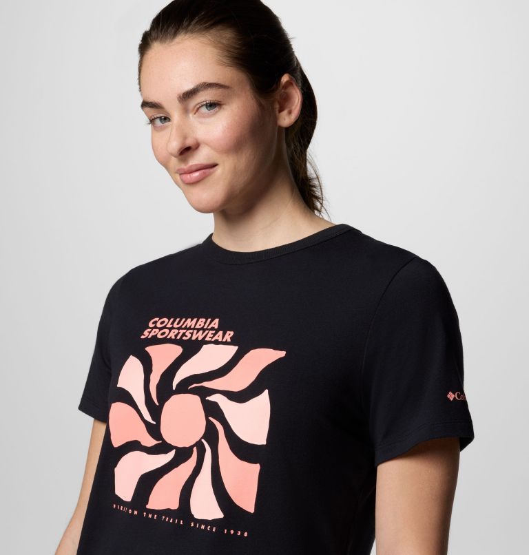 Sun Trek III technisches T-Shirt mit Grafik für Frauen, Color: Black, Wavy Rays, image 4