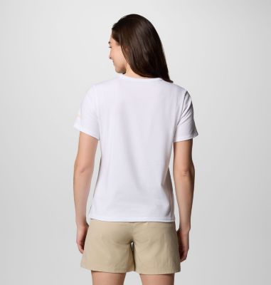 Women's Sun Trek III Graphic Technical T-Shirt, Color: White, Wavy Rays, image 2