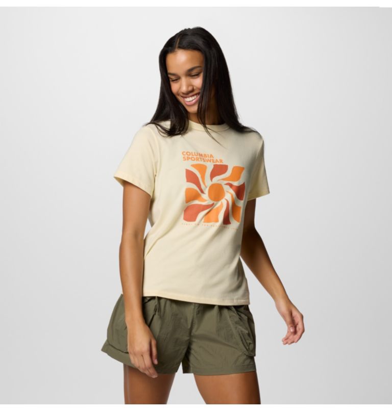 Sun Trek III technisches T-Shirt mit Grafik für Frauen, Color: Lemon Wash, Wavy Rays, image 5