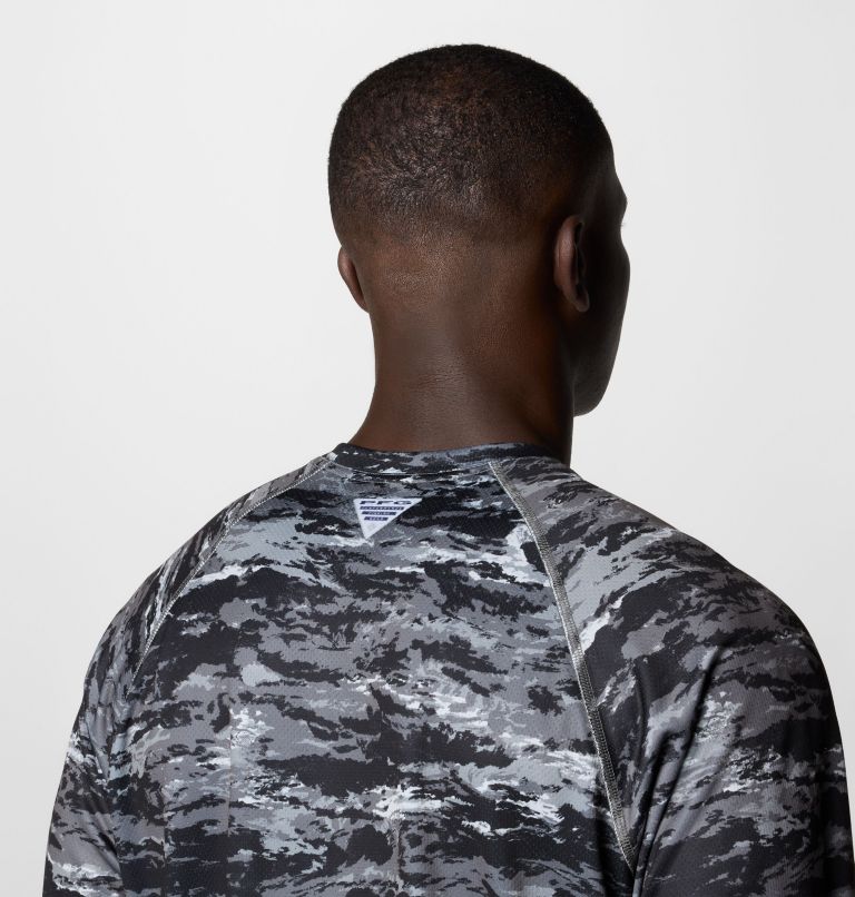 Men's PFG Super Solar Stream Graphic Long Sleeve Shirt, Color: Black Sumi Camo, image 6