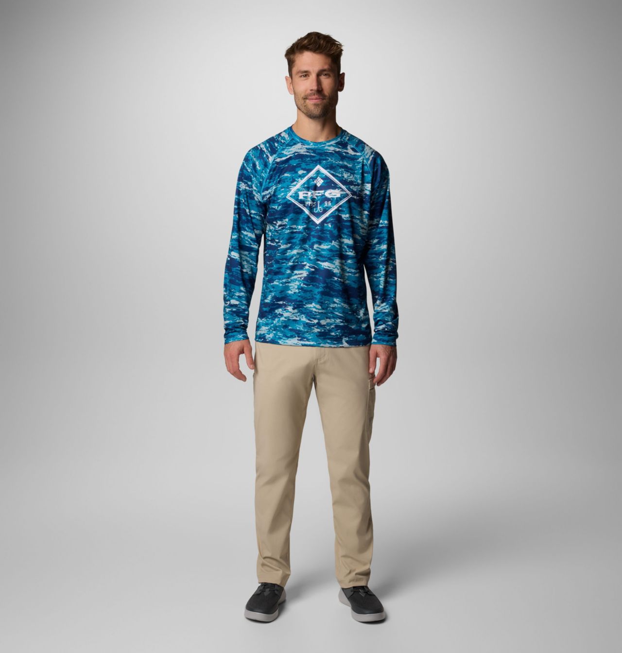 Men's PFG Super Solar Stream™ Graphic Long Sleeve Shirt 2