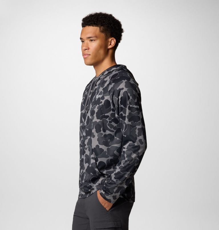 Men's PFG Wild Cast Camp Hoodie, Color: Black Deltahunter Camo, image 4