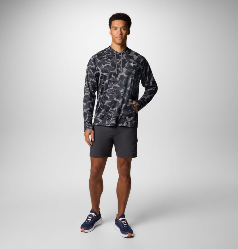 Men's PFG Wild Cast Camp Hoodie, Color: Black Deltahunter Camo, image 2