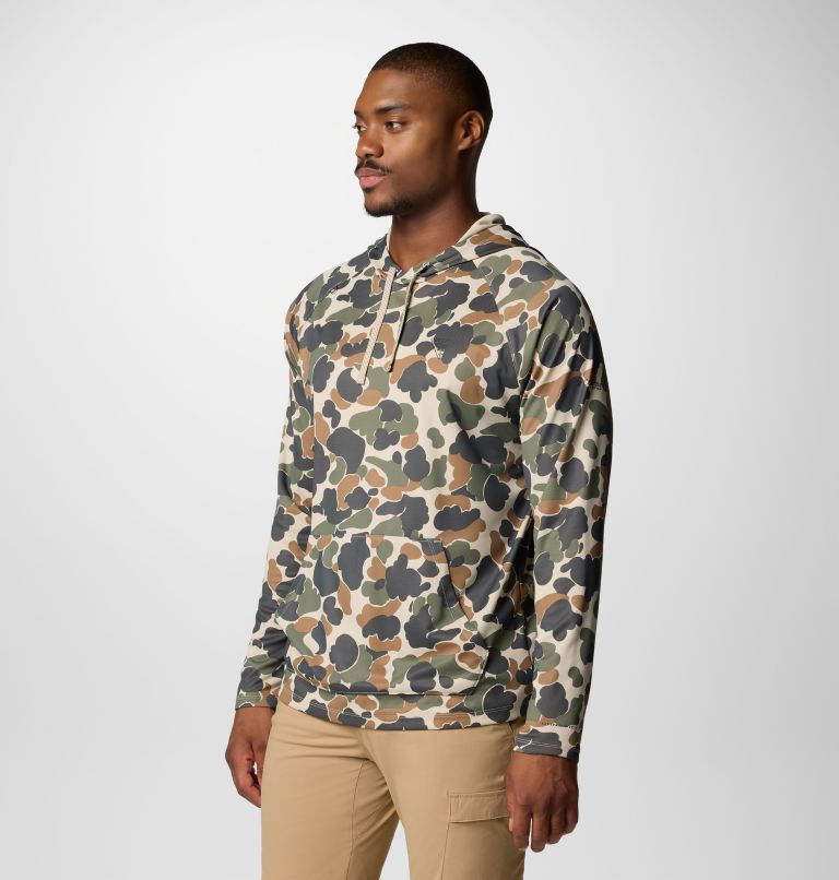 Men's PFG Wild Cast Camp Hoodie, Color: Fossil Deltahunter Camo, image 4