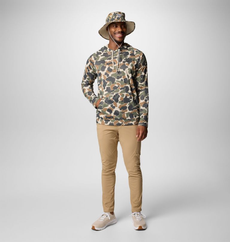 Men's PFG Wild Cast Camp Hoodie, Color: Fossil Deltahunter Camo, image 2
