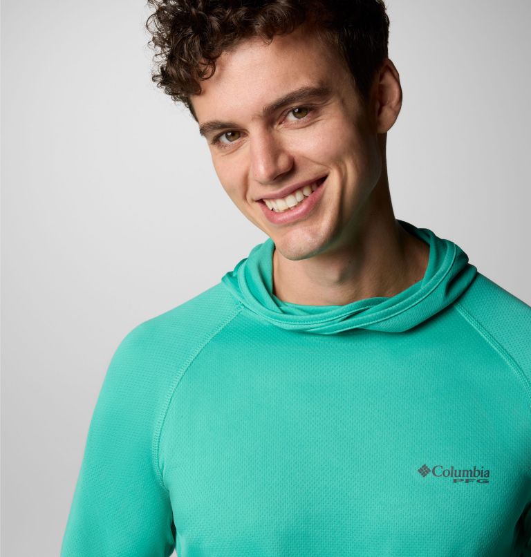Men's PFG Solar Stream Elite II Hoodie, Color: Glaze Green, image 5