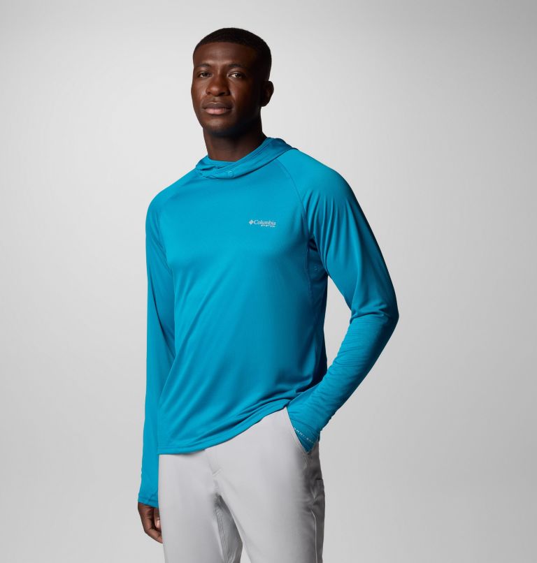 Men's PFG Solar Stream Elite II Hoodie, Color: Blue Echo, image 4