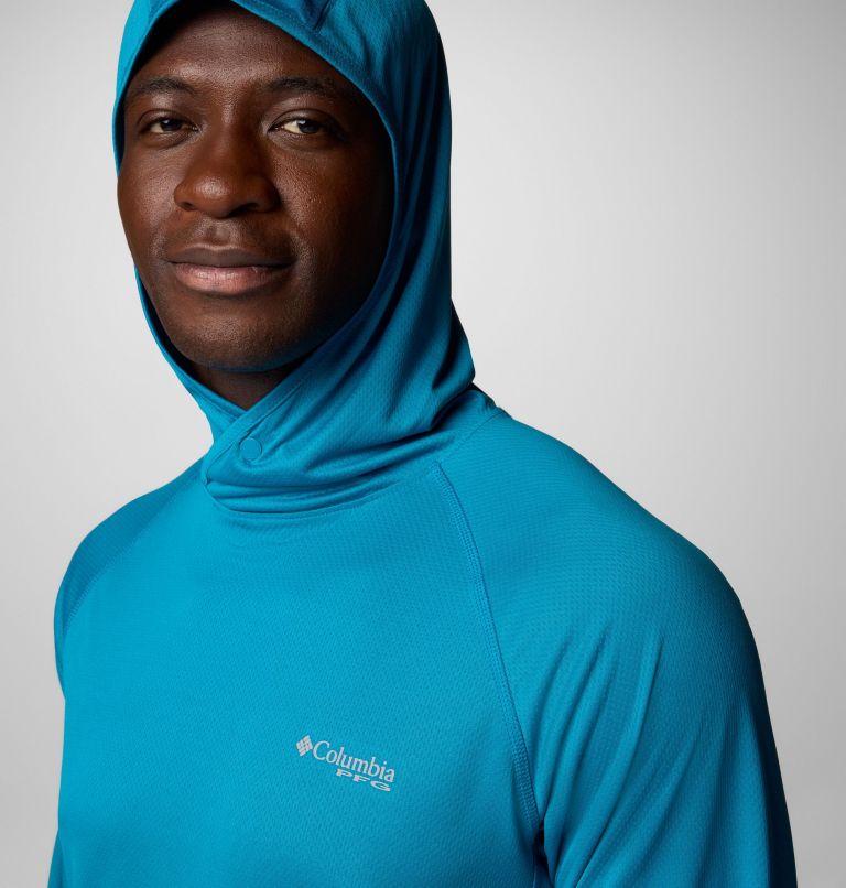 Men's PFG Solar Stream Elite II Hoodie, Color: Blue Echo, image 5