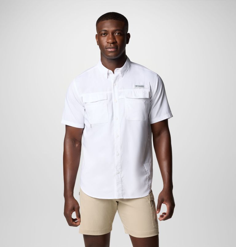 Men's PFG Blood and Guts V Short Sleeve Shirt, Color: White, image 1
