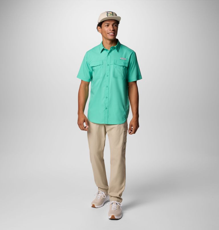 Men's PFG Blood and Guts V Short Sleeve Shirt, Color: Glaze Green, image 2
