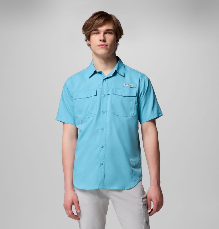 Men's PFG Blood and Guts V Short Sleeve Shirt, Color: Vintage Blue, image 1