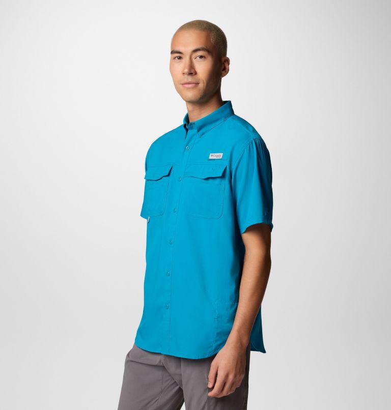 Men's PFG Blood and Guts V Short Sleeve Shirt, Color: Blue Echo, image 4