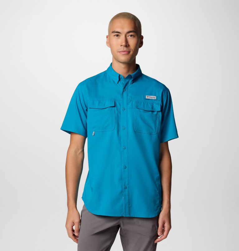 Men's PFG Blood and Guts V Short Sleeve Shirt, Color: Blue Echo, image 1