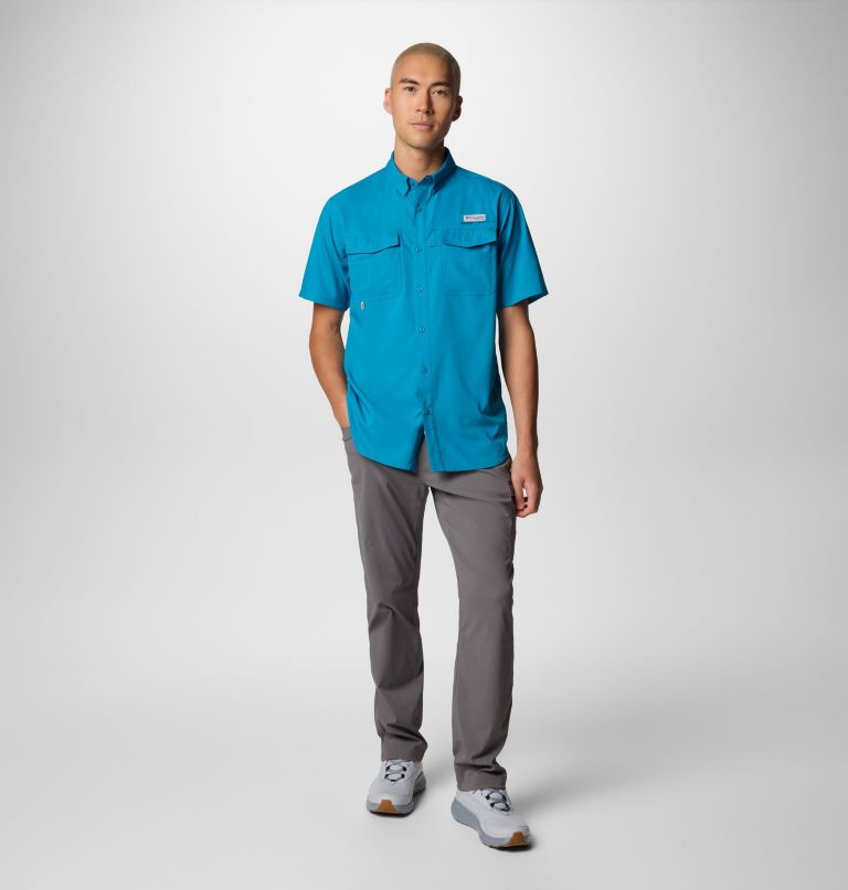 Men's PFG Blood and Guts V Short Sleeve Shirt, Color: Blue Echo, image 2
