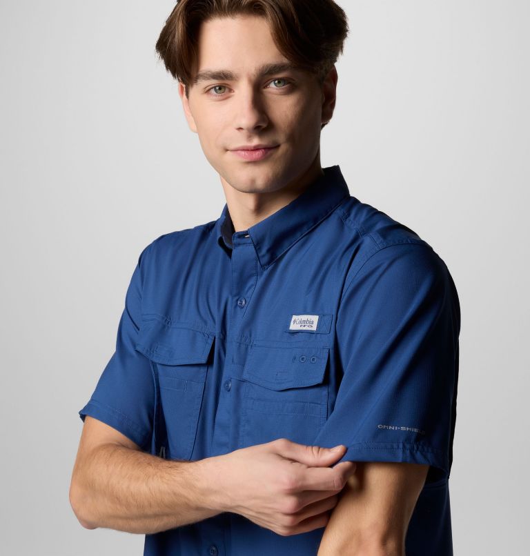 Men's PFG Blood and Guts V Short Sleeve Shirt, Color: Carbon, image 5