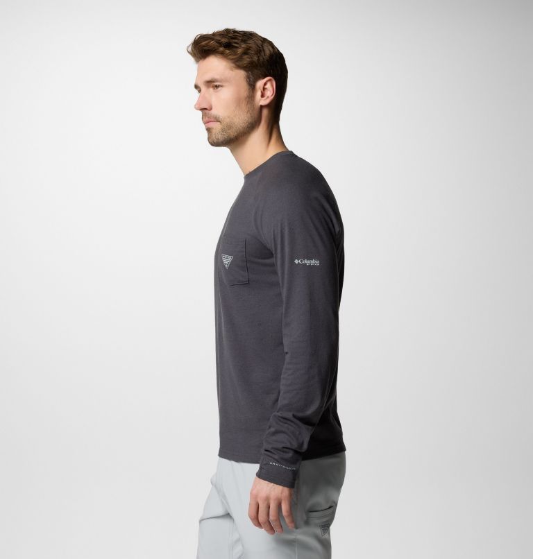 Men's PFG Uncharted Neps Long Sleeve Shirt, Color: Shark, image 4