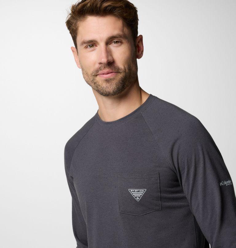 Men's PFG Uncharted Neps Long Sleeve Shirt, Color: Shark, image 5