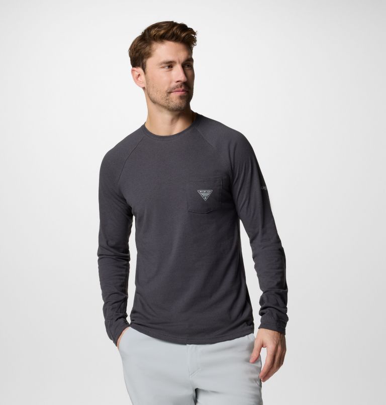Men's PFG Uncharted Neps Long Sleeve Shirt, Color: Shark, image 1