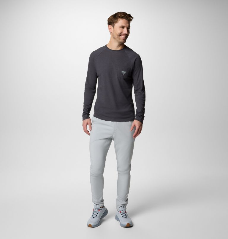 Men's PFG Uncharted Neps Long Sleeve Shirt, Color: Shark, image 2