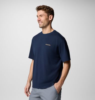 Camiseta técnica con estampado Cedar Trail Back para hombre, Color: Collegiate Navy, Trailguide Icons, image 8