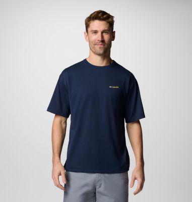 Camiseta técnica con estampado Cedar Trail Back para hombre, Color: Collegiate Navy, Trailguide Icons, image 7