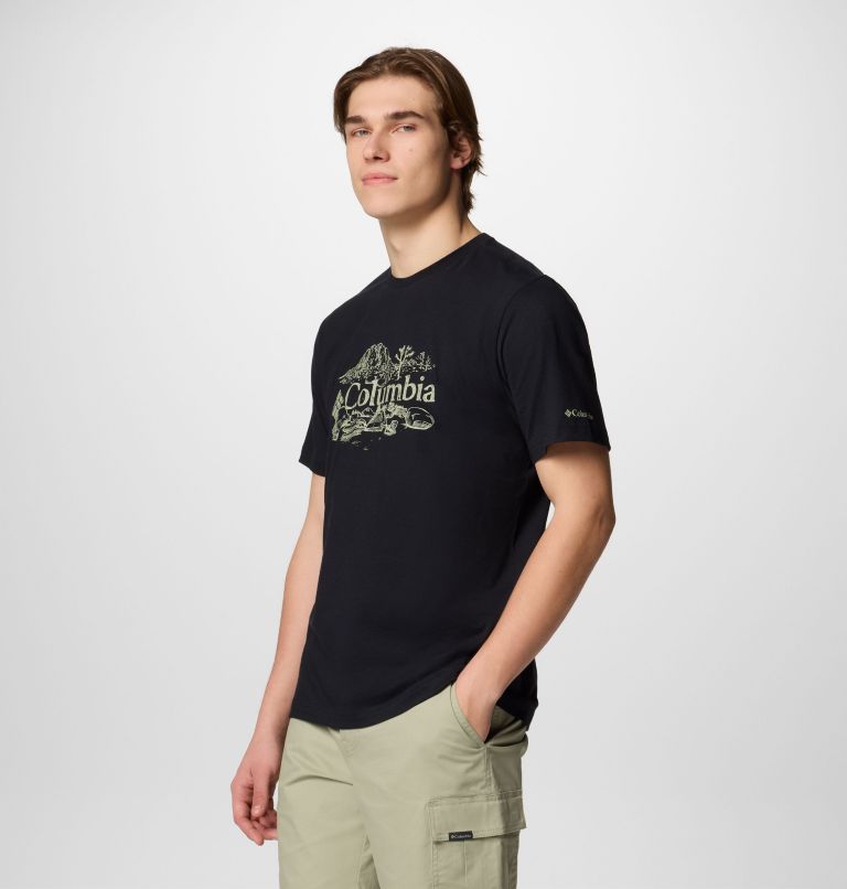 Men's Kettle River Graphic T-Shirt, Color: Black, Campsite Badge, image 3