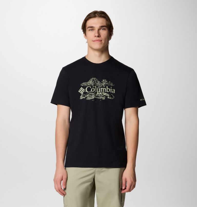 Men's Kettle River Graphic T-Shirt, Color: Black, Campsite Badge, image 1