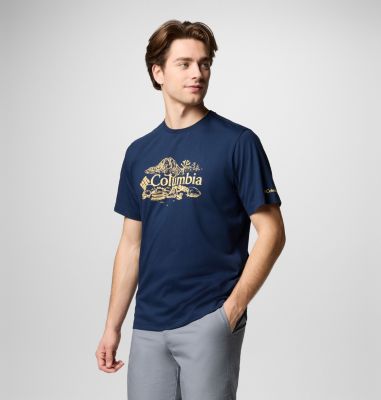 T-shirt stampata Kettle River da uomo, Color: Collegiate Navy, Campsite Badge, image 7