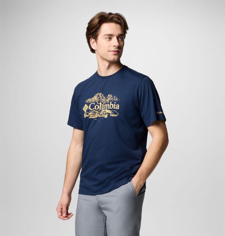 T-shirt Graphique Kettle River Homme, Color: Collegiate Navy, Campsite Badge, image 3