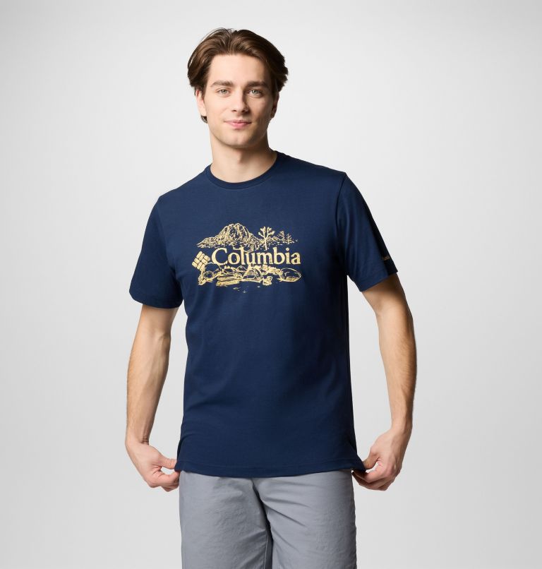 T-shirt Graphique Kettle River Homme, Color: Collegiate Navy, Campsite Badge, image 5