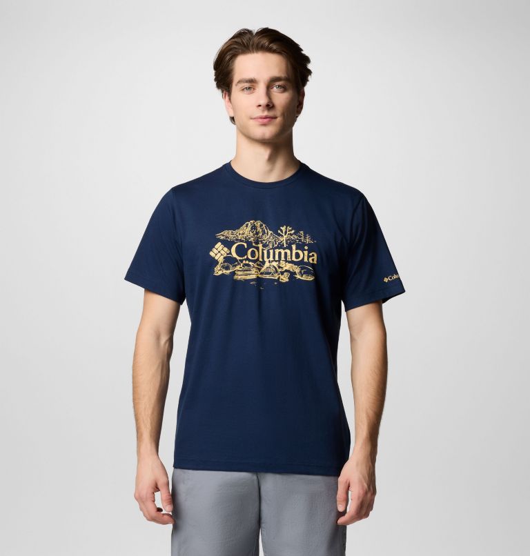 T-shirt Graphique Kettle River Homme, Color: Collegiate Navy, Campsite Badge, image 1