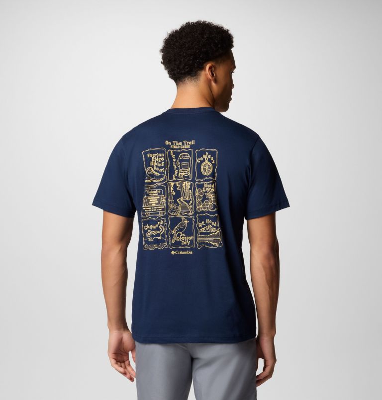 Men's Kettle River Back Graphic T-Shirt, Color: Collegiate Navy, Trailguide Icons, image 1