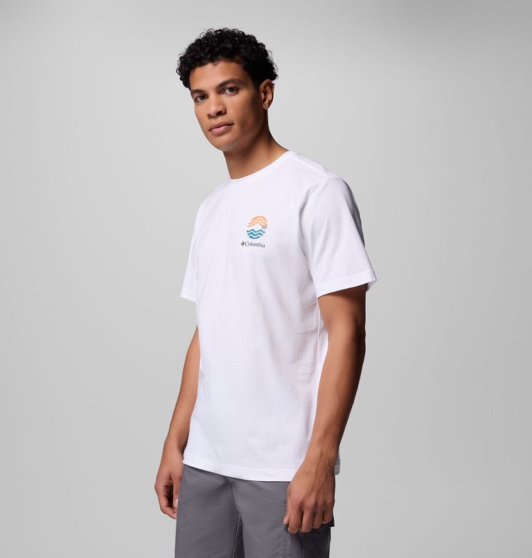 Men's Kettle River Outdoor T-Shirt, Color: White, Circular Linescape, image 4