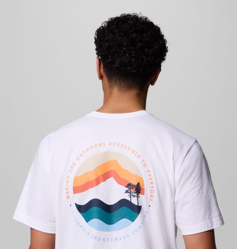 Men's Kettle River Outdoor T-Shirt, Color: White, Circular Linescape, image 6