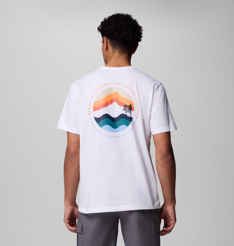 Men's Kettle River Outdoor T-Shirt, Color: White, Circular Linescape, image 1