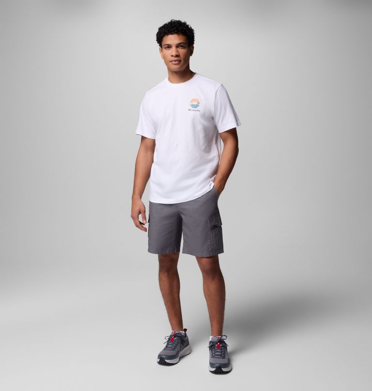 Men's Kettle River Outdoor T-Shirt, Color: White, Circular Linescape, image 2