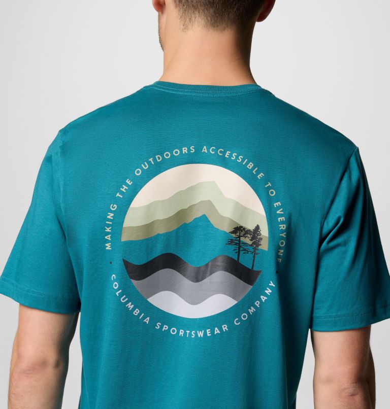 T-shirt outdoor Kettle River da uomo, Color: River Blue, Circular Linescape, image 6