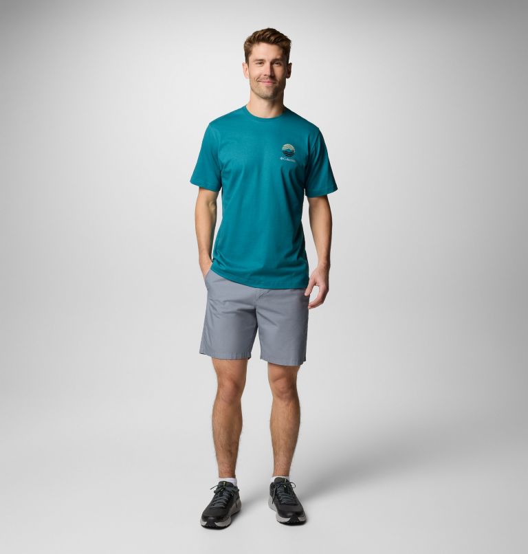 T-shirt outdoor Kettle River da uomo, Color: River Blue, Circular Linescape, image 2