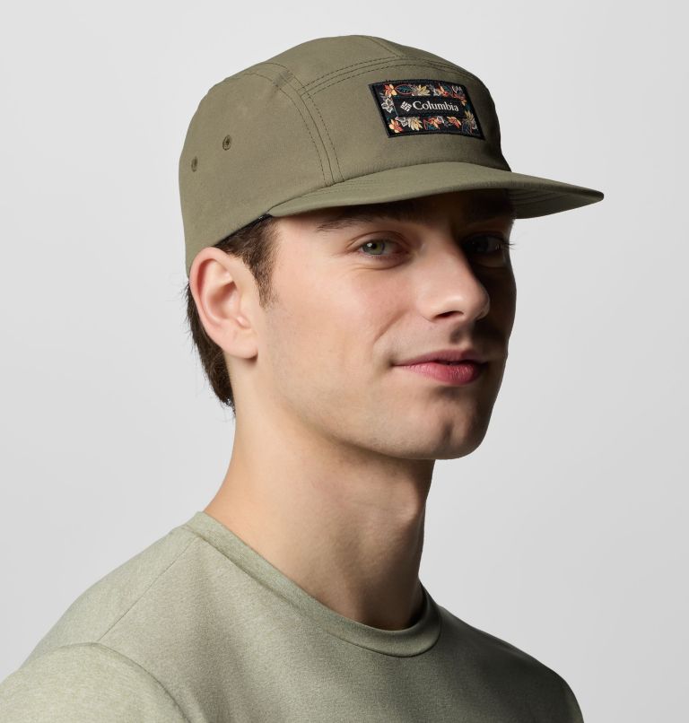 Creek Side 5 Panel Hat, Color: Stone Green, Pasteled Graphic, image 3