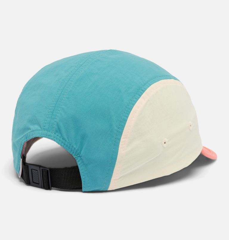 Kids' Camp Charlie 5 Panel Hat, Color: Razzle, Hot Coral, Teal, Lemon Wash, image 2