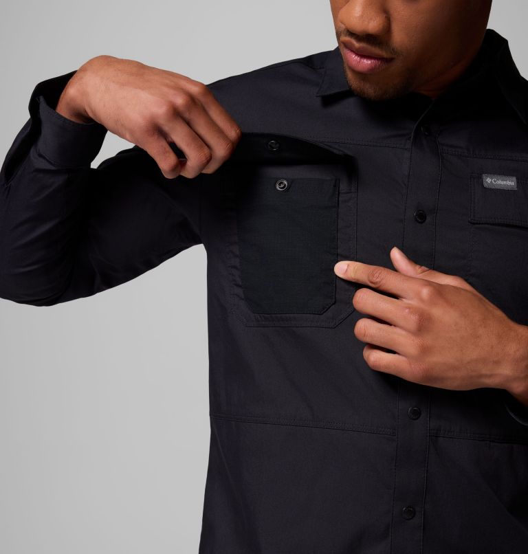 Men's Landroamer Twill Long Sleeve Shirt, Color: Black, image 7