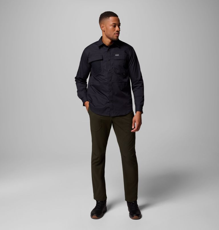 Men's Landroamer Twill Long Sleeve Shirt, Color: Black, image 2