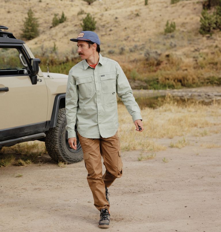 Men's Landroamer Twill Long Sleeve Shirt, Color: Safari, image 9