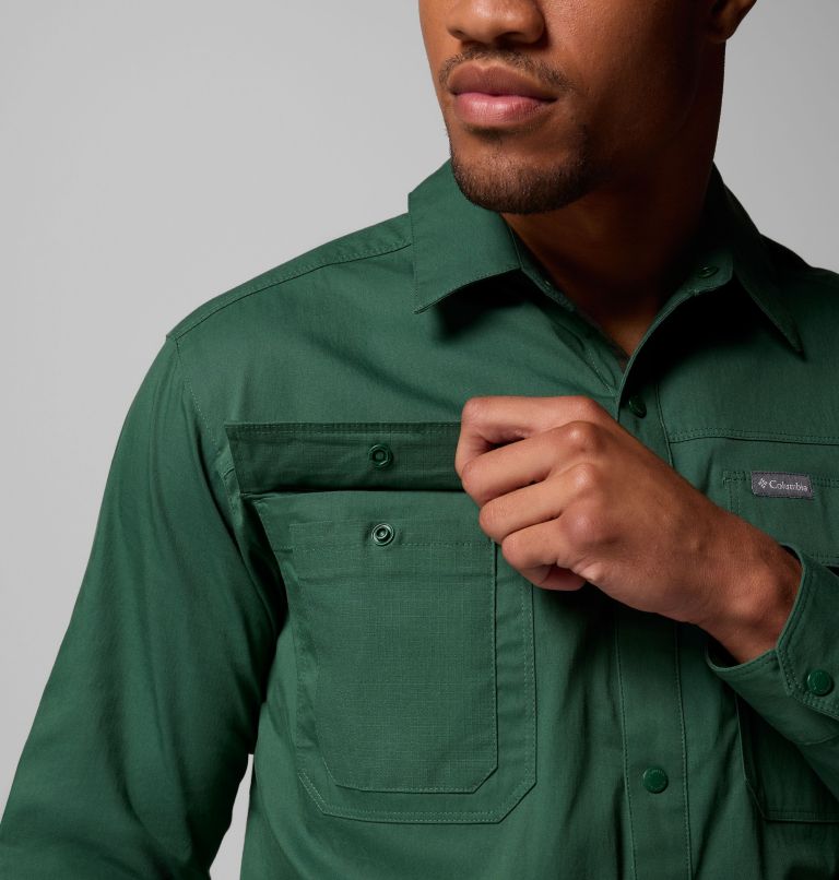Men's Landroamer Twill Long Sleeve Shirt, Color: Rain Forest, image 7