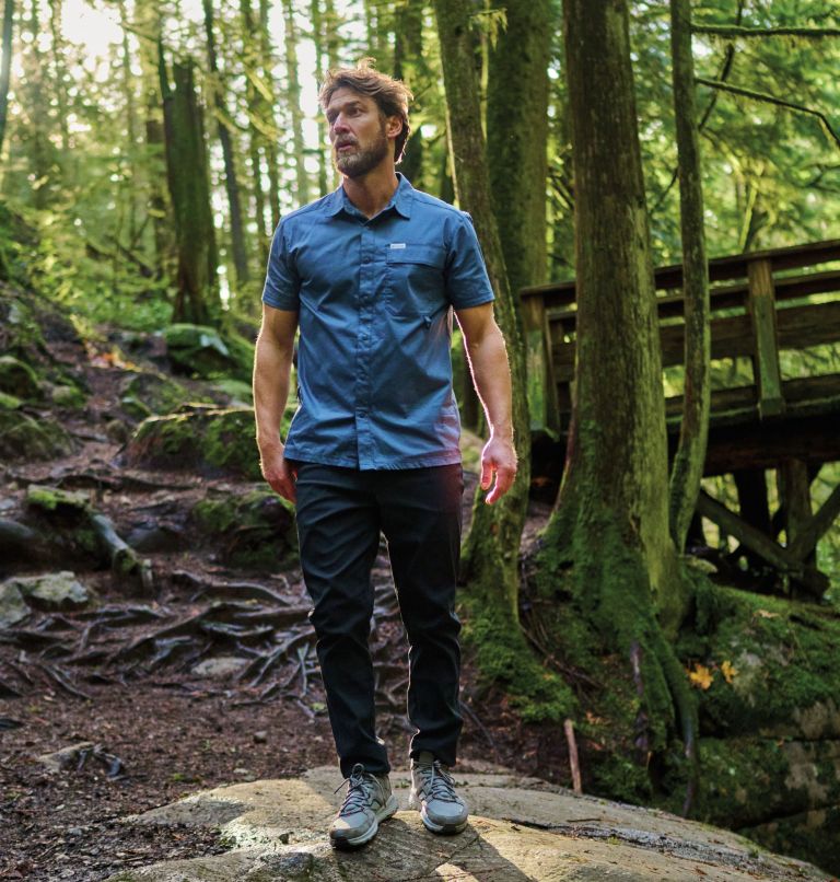 Men's Landroamer Twill Short Sleeve Shirt, Color: Dark Mountain, image 6